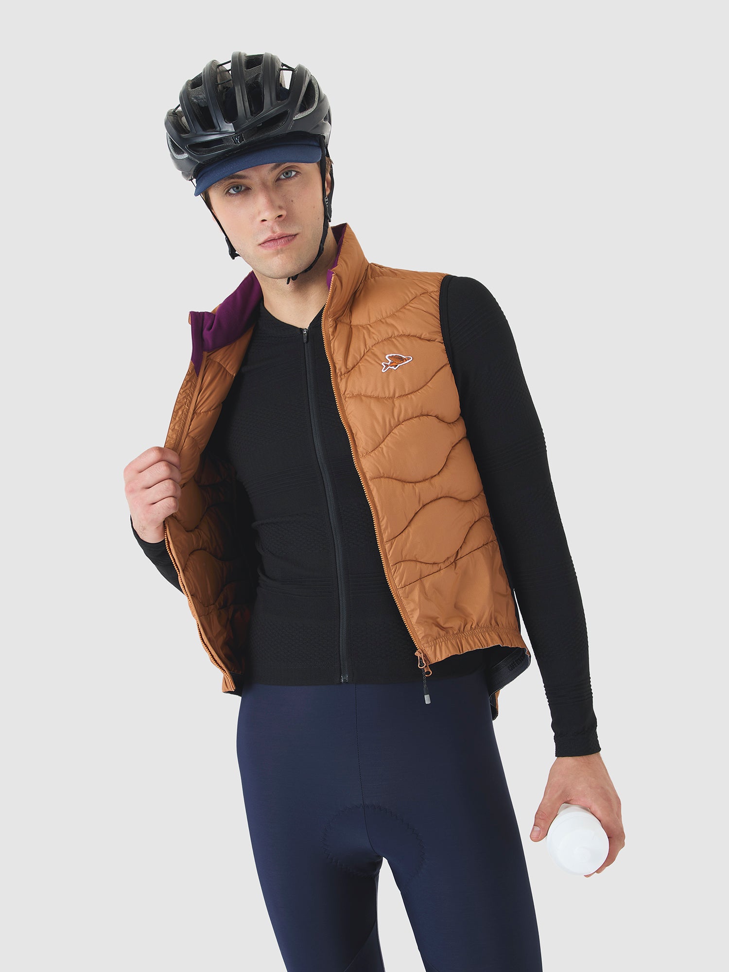 cafe du cycliste Unisex Cycling Gilet Alexia Cashew
