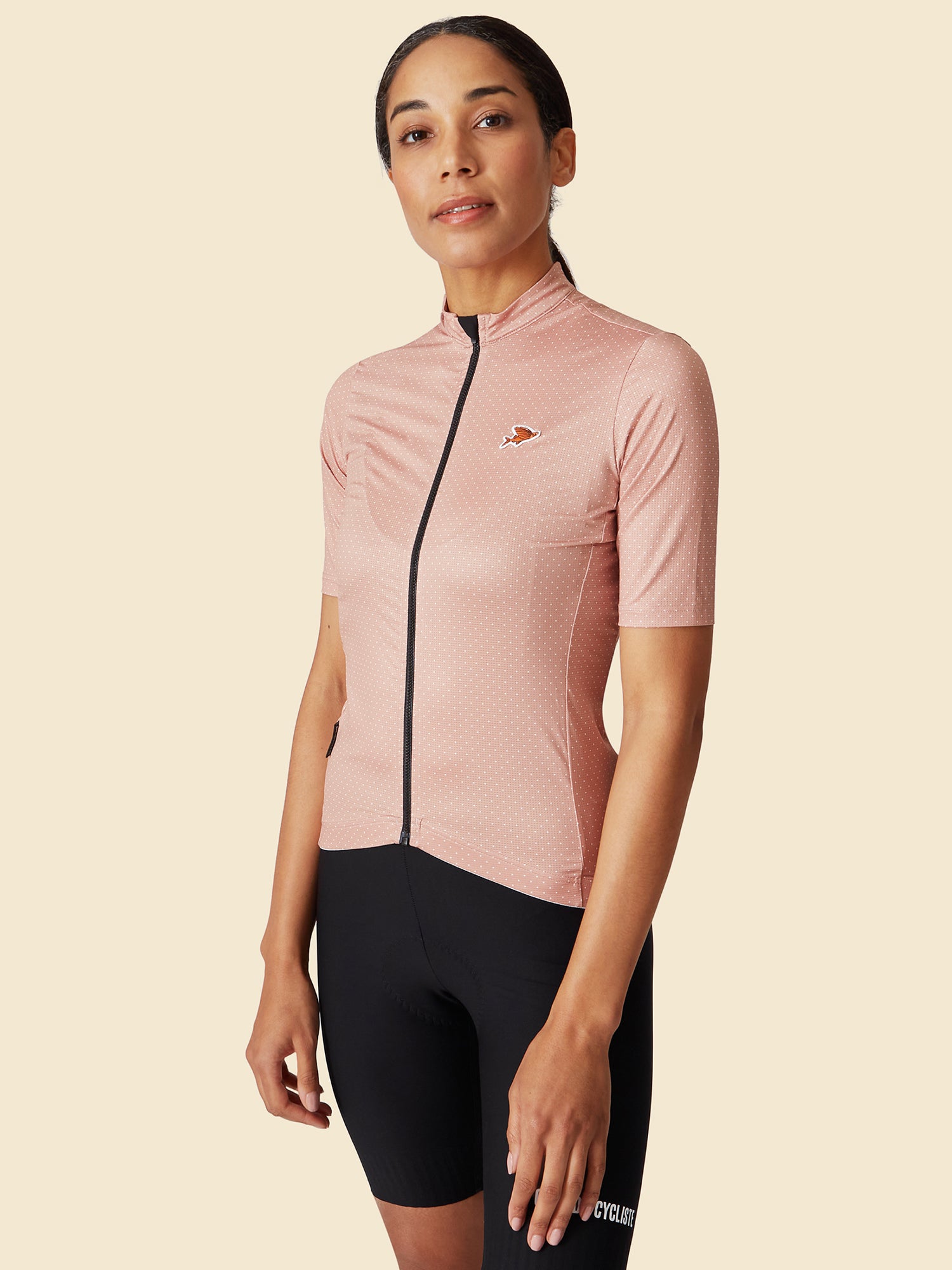 Women's Cycling Jersey Fleurette Rose Sand – Café du Cycliste | AT