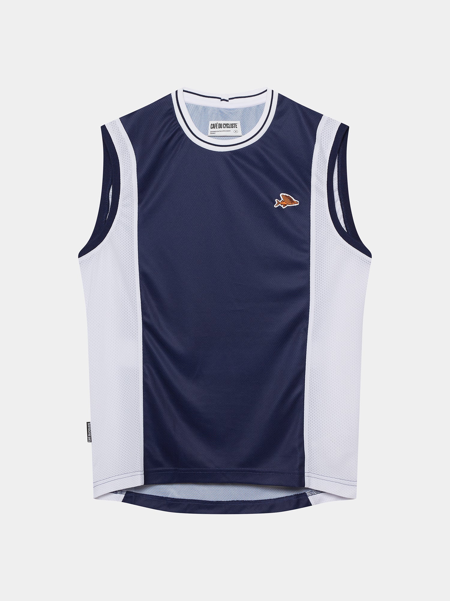 cafe du cycliste Men's Cycling Jersey Beatrice Navy / White