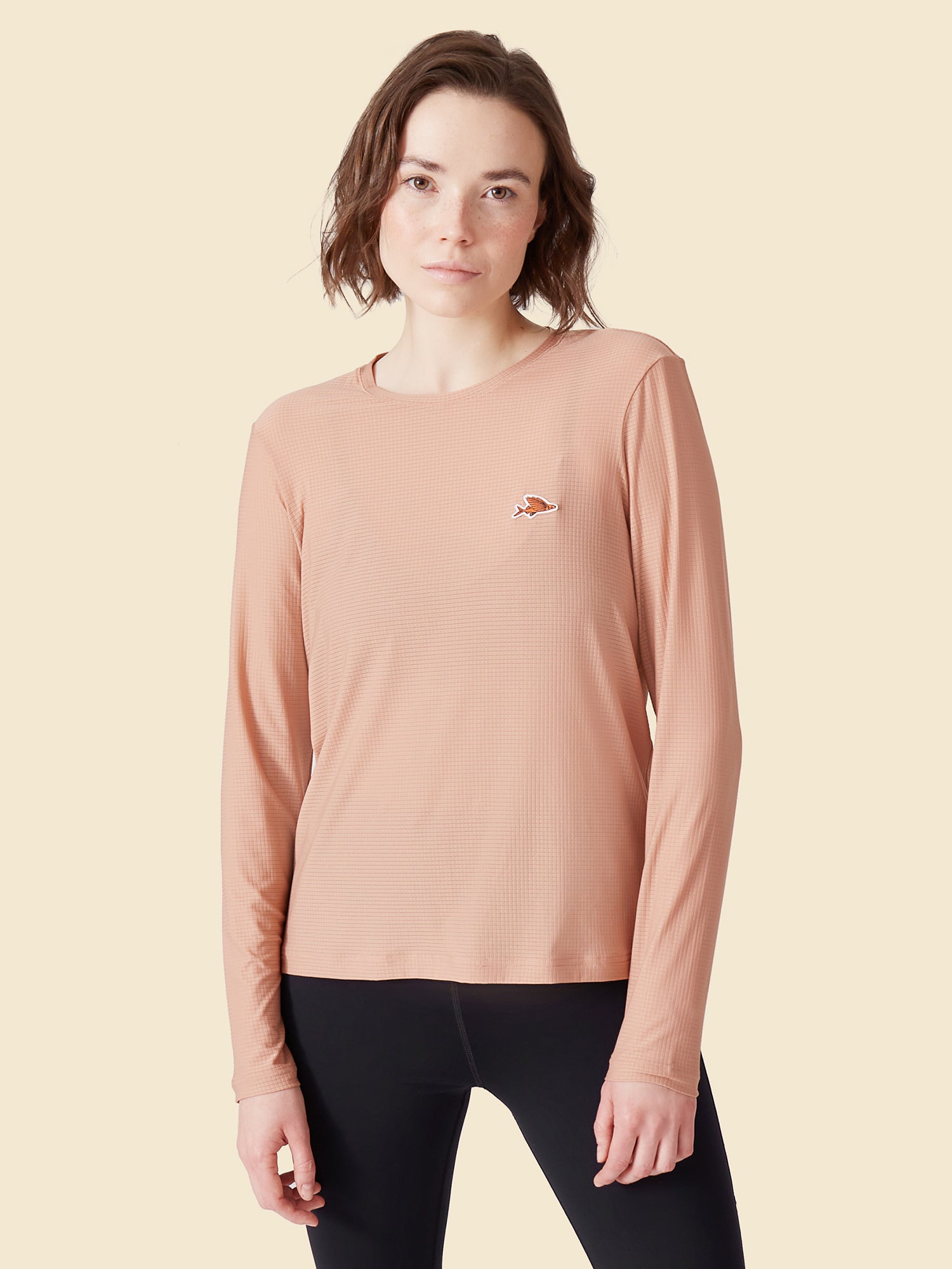レディース ロングスリーブ Tシャツ アンブル ローズ サンド – Café du