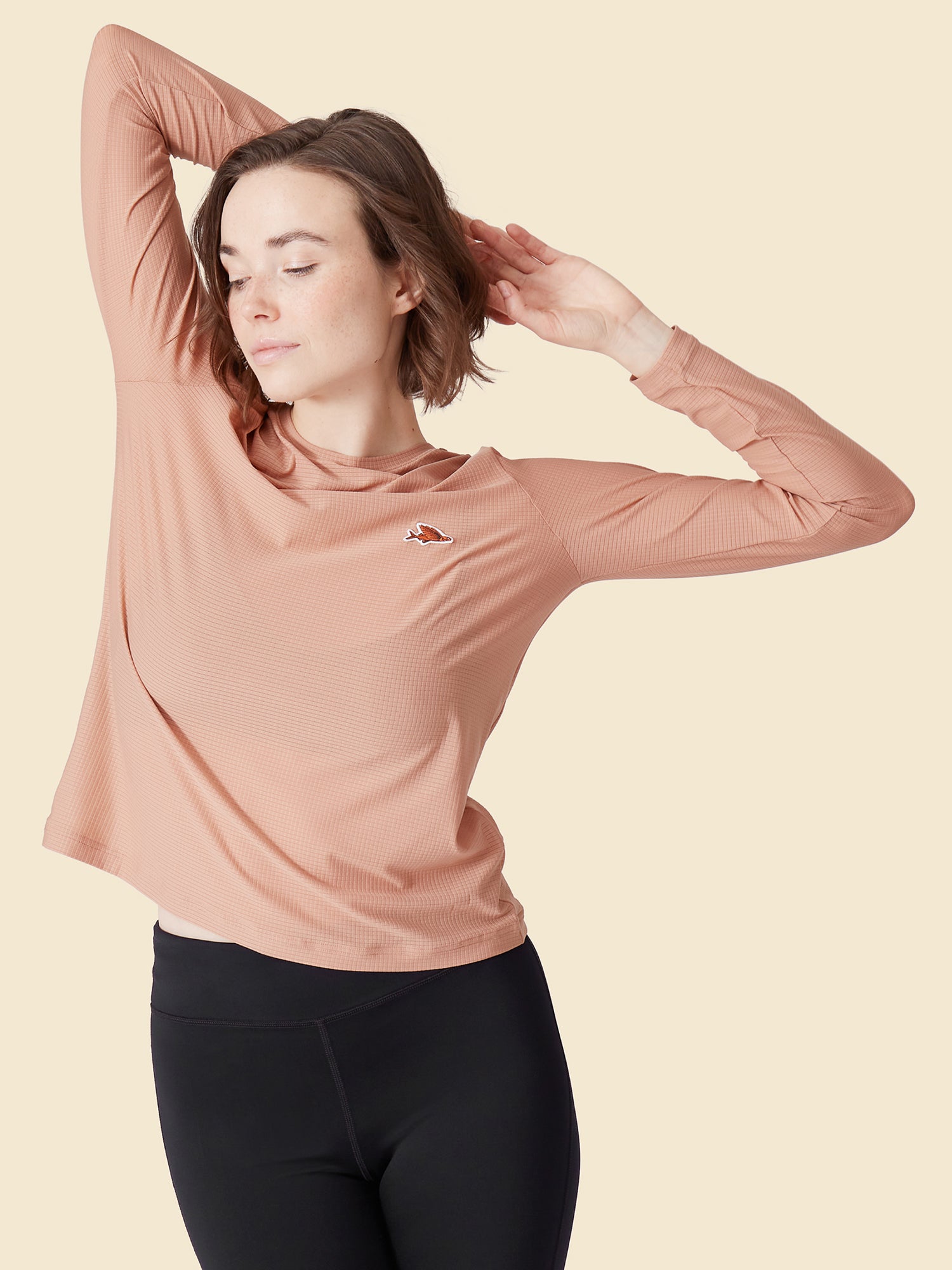 レディース ロングスリーブ Tシャツ アンブル ローズ サンド – Café du