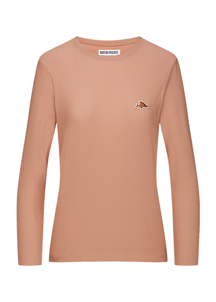 【Cafe du cycliste】AmbreロングTシャツ (Sサイズ) レディース ロングスリーブ Tシャツ アンブル ローズ サンド – Café du